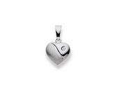 Pendentif coeur en or blanc 18 carats 750 avec diamant - 10x10 mm